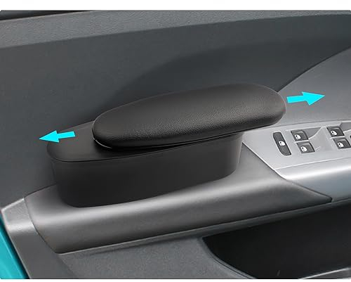 BIXUAN Bracciolo Universale per Porta Auto in Pelle PU Supporto per Gomito Sinistro Cuscino con Contenitore per Braccioli per Auto Imbottitura dei braccioli rialzata per porte sinistra e destra
