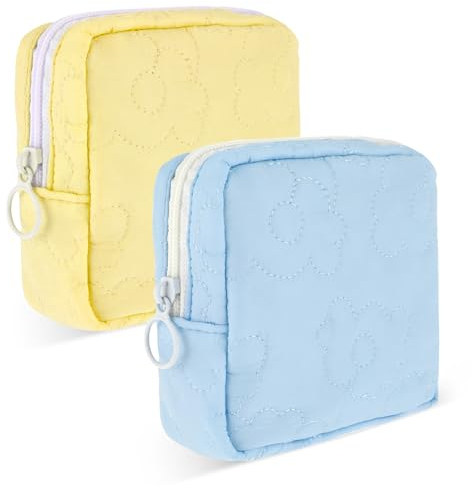 TIESOME Damenbinden Aufbewahrungstasche, 2 Stück Tampon Aufbewahrung Erste Periode Tasche Binden Hygienebeutel Mini Tasche für Damenbinden für Mädchen Frauen Teenager