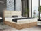 MKS MEBLE Boxspringbett 180x200 mit Bettkasten Holz Holzrahmen, Boxbett 180x200 mit Matratze H4 und Kopfteil - Beige Samt - Albero-2