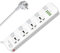 LELYFIT Multiprise Multifonction,4 Prises Universelles, Protection Contre Les Surcharges, 4 Ports USB Rapides (5V 3,4 A 17W), Interrupteur de Sécurité Indépendant, Câble d'alimentation de 2m