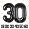 30 Geburtstag Deko zahlen luftballon 30 jahre | Folienballon Schwarz - für 30. Geburtstagsdeko Männer Frauen Ballon Zahl Deko zum Geburtstag fliegt mit Helium 30.Geburtstagsparty 40-101cm Black, 30