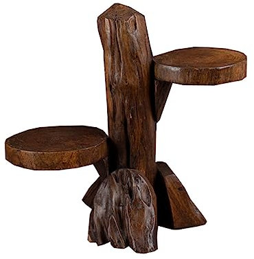 Kisangel 1Stk mehrschichtiges Regal Desktop-Topfregal Holzaufsteller Outdoor-Töpfe Zimmerpflanzen Mini-Pflanztöpfe Pflanzenständer Pflanzenregal drinnen Bonsai-Ständer Ausstellungsstand