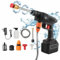 Nettoyeur Haute Pression, 6 en 1 Spray Nettoyeur Haute Pression sans Fil, Max 60Bar, Nettoyeur Haute Pression sur Batterie Pistolet Haute Pression pour Lavage et Arrosage de Voiture (20000mAh)