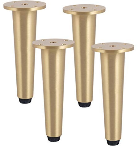 Pieds de canapé, pieds de meubles en laiton, pieds de canapé-lit, cuivre pur, protection de sol, capacité de charge : 1000 kg, 4 pieds de couche/vis en laiton (15 cm)