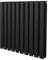 Radiador De Columna Ovalada 600mm x 600mm Horizontal | Negro | Acero | Montado en pared | Kit de fijación y soportes + Cepillo de limpieza GRATIS | Calefacción estufa calefactor