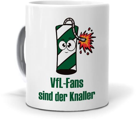 mundohuevo Originelle Fußballtasse, Frühstückstassen für VfL Wolfsburg-Fans | Originelles Geschenk für Fußballfans | Fußballartikel | VfL Wolfsburg