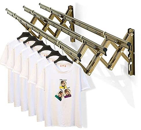 LLMTYO Perchero para Ropa, Sala de Estar, Estante de Secado de Tela Extensible, Plegable, montado en la Pared, radiador de Aluminio, tendedero para Colgar en el alféiz