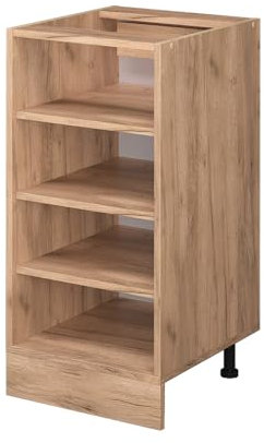 Vicco Küchenregal R-Line, offener Küchenschrank, Goldkraft Eiche, 40 cm, AP Eiche