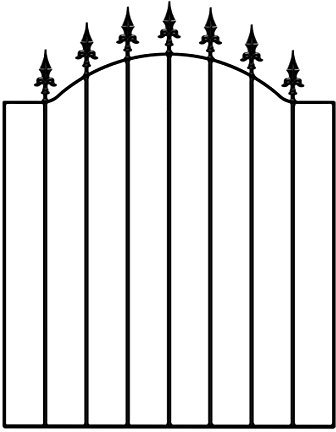 Saxon Spear Top Low Bow Metal Garden Gates Galvanised Wrought Iron Style Pedestrian Swing Gate (955mm Gap x 1076mm High WASC)
