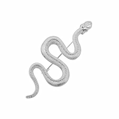 WWHJR Broche serpent en métal de luxe pour femme et homme - Couleur dorée - Pour fête, bijoux décontractés