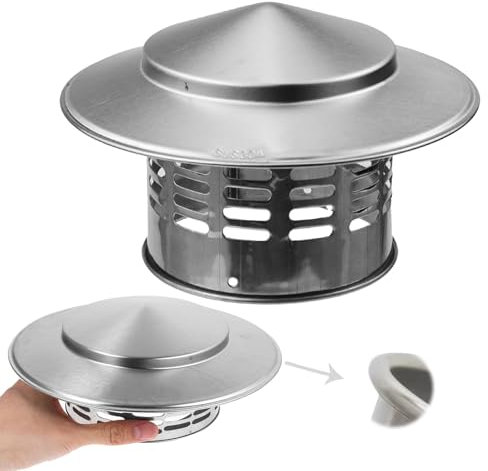 Cappellino Per Camino 11 Cm 16 Cm 20 Cm 25 Cm 30 Cm Comignolo Verticale Per Tetto In Acciaio Inox 304, Comignolo Cappello Per Stufe A Legna O Pellet Caldaie, Tappo Antipioggia(11 cm-4.3 in)