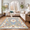 RBQIZVW Wohnzimmer Kurzflor Waschbare Teppiche, Orientalisch, Langlebig und Pflegeleicht, Teppiche Weiche für Schlafzimmer Esszimmer Kinderzimmer Balkon (Blau),50X80cm