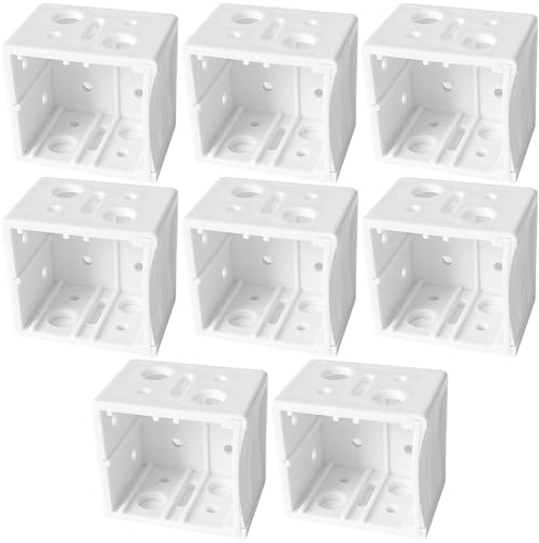 HAPPOW 8PCS Venetian Blind Brackets, White Window Box Brackets, Plastic Square Headrail Bracket Track, for Home Office Venetian/Faux Wood Blinds