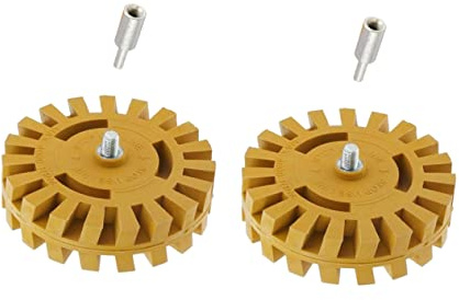 Tofficu 2 Sets Professional Rubber Remover Grinding Wheels for Electric Drill Durable Pneumatic Eraser Wheels for Car Decal Sticker and Adhesive Removal Efficient Vinyl and Tar Glue