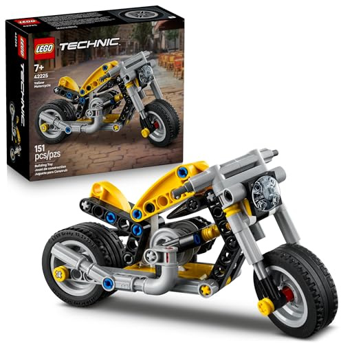 LEGO Technic Yellow Motorcycle Toy - Building Toy for Boys & Girls, Ages 7+ - Model Kit with Detailed Features - Bedroom Decor for Kids - Gift for Birthdays - 42225