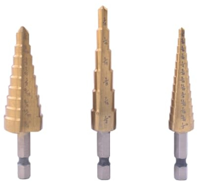 Imperial Step Drill Bit, High-Speed Steel Titanium Coated Unibit, Hex Shade Power Drill Tool for Metal, Wood
