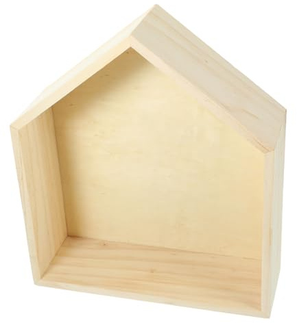 ZUNOXAZ Wandregal in Hausform Schwebendes Organizer Regal für Schlafzimmer und Wohnzimmer Wandmontiert Platzsparend