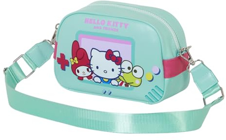 Hello Kitty Videogame-Bowling Lite Umhängetasche, Türkis, 23 x 14 cm