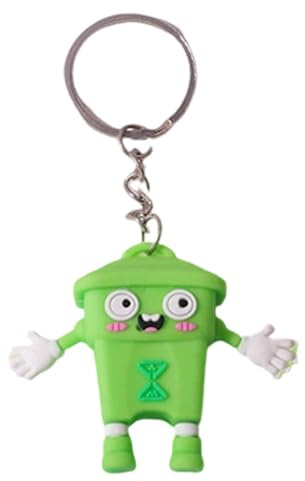 Liakyunf Keychains for Backpacks Cartoon Keyring Key Chain Bag Charm | Cute Garbage Can Keychain Pendant for Wallet Handbag Luggage Rearview Mirror Phone Car Travel Party Holiday Birthday School
