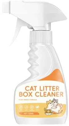 Katzenstreu Reinigungsmittel - 120 ml Fleckenspray gegen Haustierkot | Urin-Geruchsentferner für Katzen | für Wohnung, Wohnheim, Büro, Innenräume, Wohnzimmer, Garten, Terrasse