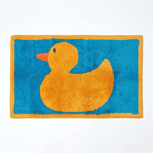 Homescapes Badematte Duschvorleger Badteppich Gummiente 45 x 75 cm aus 100% Reiner Baumwolle