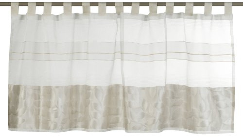 Elbersdrucke Bistrogardine Dacapo Stripe Offwhite 140 cm x 48 cm 140 cm 48 cm Weiß