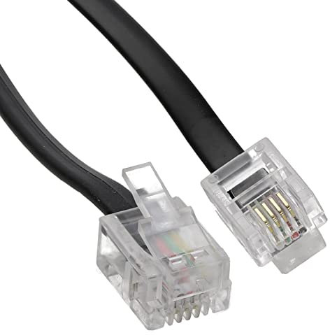 kenable ADSL Broadband Modem Cable RJ11 to RJ11 Phone Socket to Router Black 10m [10 metres]