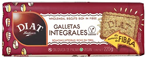 DIAT Radisson - Galletas Integrales con Fibra | Vegan y Muy Bajas en Sal | con Azúcar Moreno | Galletas sin Huevo y sin Lactosa | Alto Contenido en Fibra