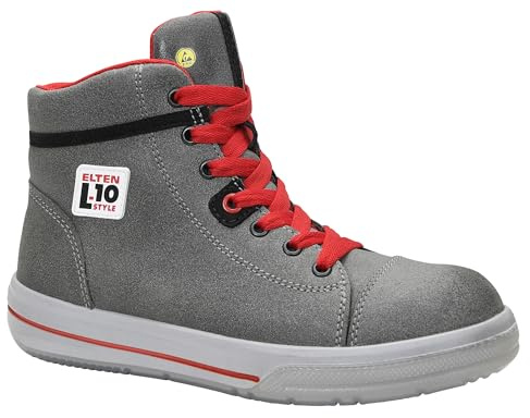 ELTEN Sicherheitsschuhe Vintage Lady Mid ESD S3, Damen, Leder, Stahlkappe, leicht, sportlich 42, Grau