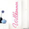 Grandora Wandtattoo Wort Willkommen I pink 26 x 120 cm I deutsch Flur Diele Eingang selbstklebend Aufkleber Wandaufkleber Wandsticker W1099