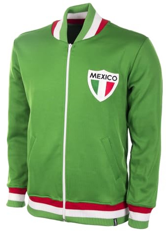 COPA Football - Retro Fußballjacke Herren - Mexiko 1970 - Grün - 50% Baumwolle – 50% Polyester - Größe S