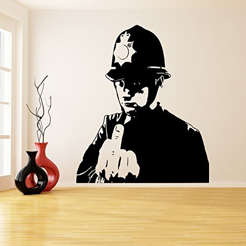 Anol Wandtattoo Banksy Polizist Graffiti, Vinyl, 185 x 220 cm, inkl. Aufkleber