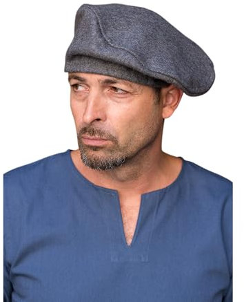 Burgschneider - Barett Harald - Grau (57 cm, für Damen & Herren, Wolle) Historisch - Medieval