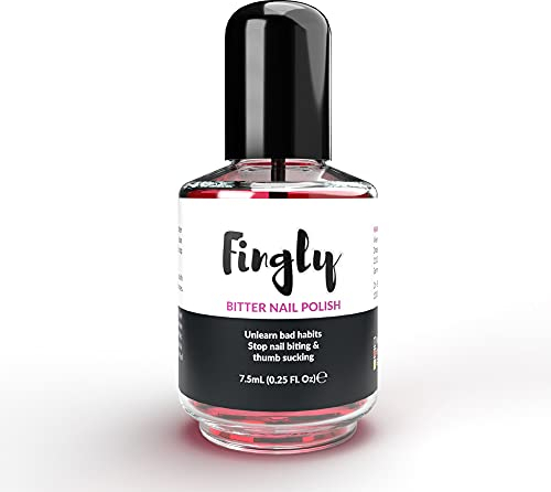 Fingly Anti Nail Biting Polish - Nail Biting Prevention for Adults & Kids, Thumb Sucking Prevention for Children with Natural Ingredients, 0.25 Fl Oz