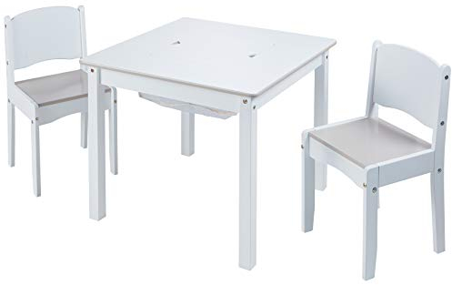 Worlds Apart hellohome Set aus weißem Basteltisch und 2 Stühlen für Kinder, One Size, 528GWH