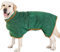 PETTOM Hundebademantel Mikrofaser Schnelltrockend, Bademantel Hund Baumwolle Super Saugfähig, Bademantel für Große Mittelgroße und Kleine Hunde (XL, Grün)