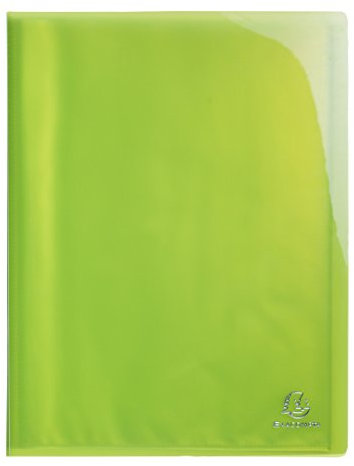 Exacompta 85673E Porte vues Idérama couverture polypro brillante et pochettes interieures lisse haute transparence 20 pochettes et 40 vues coloris vert anis