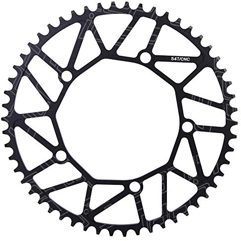 Fahrradkettenblatt, Outdoor Positive und Negative Zähne im Freien 130BCD Kurbel Single Disc Bike Single Speed Kettenblatt 50 52 54 56 58T(54T)