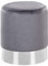 Pouf rund Samt grau Metall Silber Samthocker Sitzhocker Glamour Look Brigitte