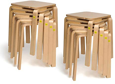 10x Erzi Hocker 48 aus Formholz Birke bis 140kg belastbar Stuhl stapelbar