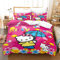 NICHIYOBI Hello Kitty Bettbezug Bettwäsche Set - Bettbezug und Kissenbezug,Mikrofaser,3D Digital Print dreiteiliger Bettwäsche (6,Single 135x200cm)