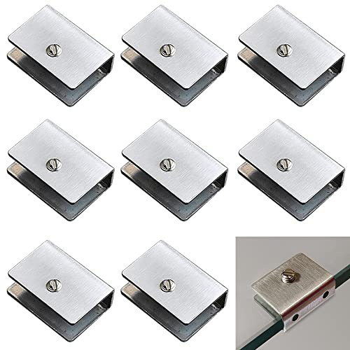 Abrazadera de vidrio WANLIAN 8 piezas Soportes para estantes de vidrio montados en la pared Soportes de estante de vidrio flotante para madera acrílica de vidrio de 10-14 mm