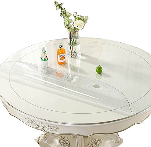 PVC Transparent Table en Tissu imperméable Table Protection Souple en Verre Pliable Table Covers Protection Contre la Chaleur/Table Jardin Couvertures Personnalisables Taille 2mm d'épaisseur