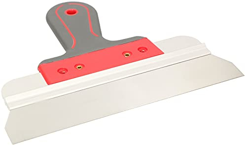 KOTARBAU® Espátula de acero inoxidable 250 mm, Espátula para aplicar y retirar yeso, masilla, Espátula ancha, Espátula para fachadas con soporte de aluminio y mango suave, Espátula de superficie