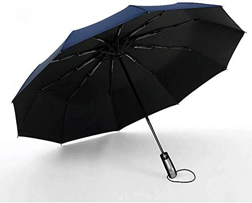 Parapluie Noir Enduit Parapluie Automatique 3 Plis Coupe-Vent Automatique Grand Coupe-Vent Femme Homme 10 Parasol-Bleu Marine Parapluie Coupe-Vent Beau Léger Plus Résistant À La Déchirure