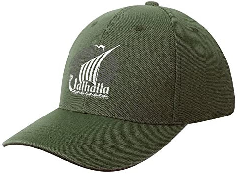 NIBABA Damen Skandinavisch Wikinger Schiff Valhalla Drakkar Baseball Cap Herren Sport Caps Sommermütze Verstellbar Baseball, One Size, Armee-Grün, 6 3/4/7 1/2