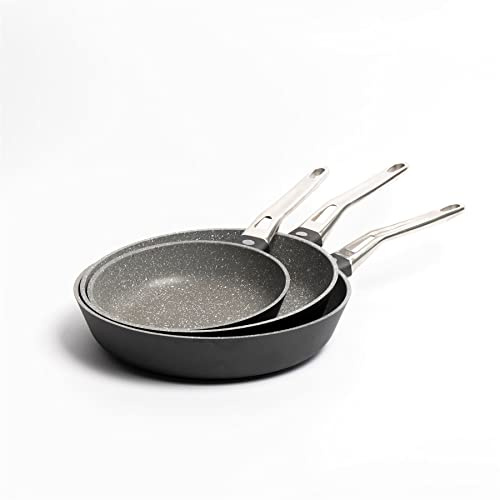 MasterClass Set of 3 Cast Aluminium Frying Pans, 20/26/28cm