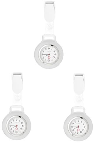 Mikikit Umhängeuhr Damen 3st Brustuhr Arzt Zubehör Bequeme Schwesternuhr Gebrauchte Uhr Für Die Krankenpflege Digitale Taschenuhr Taschenuhren Silikonband Weiß Damen Revers Uhr