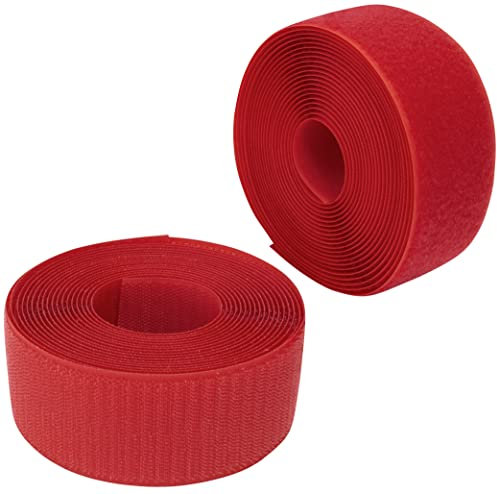 AERZETIX - C66001 - Klettband/-rolle 50 mm 5 meter - organizer/kabelbinder - band für kleidersäcke - aus polyamid und polyester - farbe: himbeerrot
