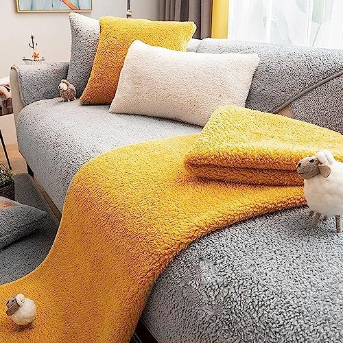 Nitoope Samt-Sofabezug 1 2 3 4-Sitzer Sofabezüge Sofabezug L-Form Ecksofa Sofa/Couch Wurfdecke, Samtsofa-Überwürfe Sofabezüge rutschfestes Sofawurf Sofa-Schutz
